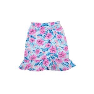 Agnes & Dora Boho Floral Print Midi Pencil Skirt Medium Stretch Pull-On Tropical